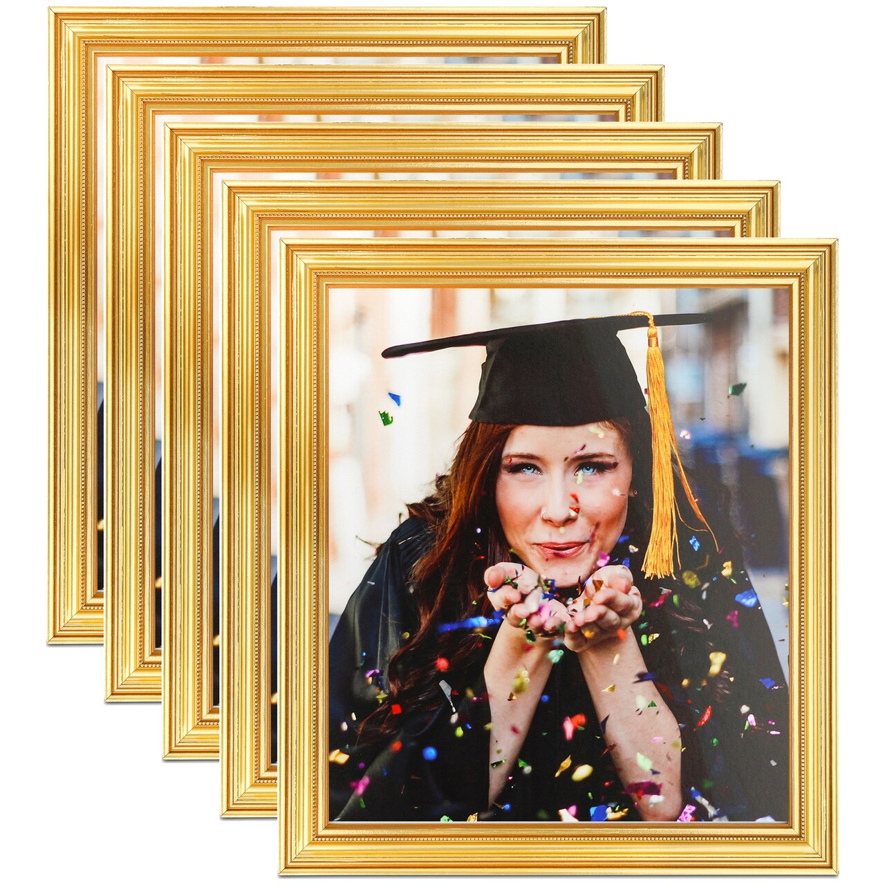 ArtToFrames 5x7 Inch Traditional Picture Frame, Multi Pack, Comes with Regular Glass (WOMPack-17-5x7)